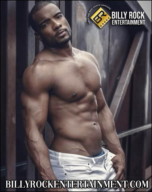 Mason, male stripper in low-rise pants.