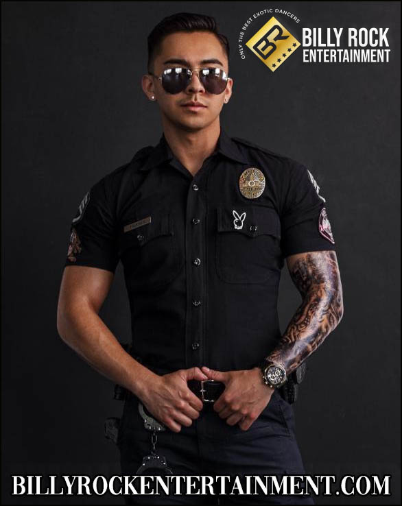 Male Stripper Cop The Kid Available for Bachelorette Parties