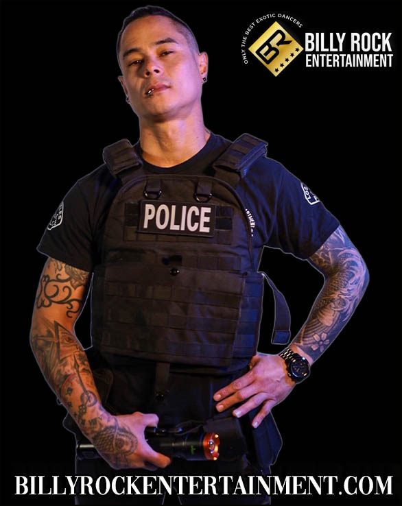Male dancer Venom performing at Billy Rock Entertainment.