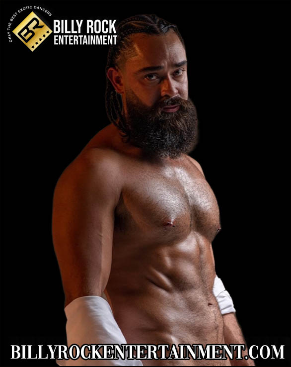 Wolf, ripped male stripper for parties.