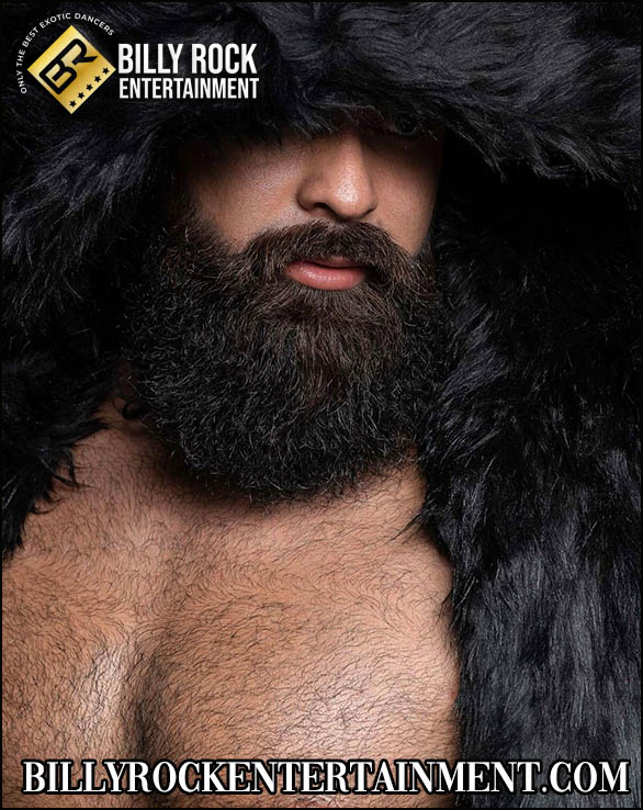 Wolf with beard and fur, serious look for entertainment.